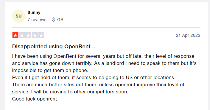 bad openrent review